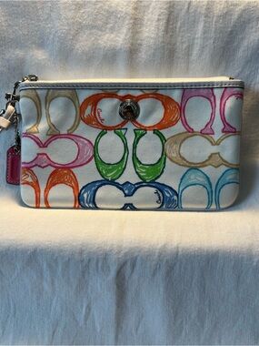 Coach Y2K Multicolored Hampton Scribble Wristlet